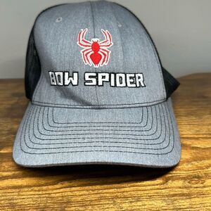Richardson Bow Spider  Trucker Hat Cap Gray Black Adjustable Style 112